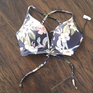 SHADE SHORE bikini top cage tie back underwire